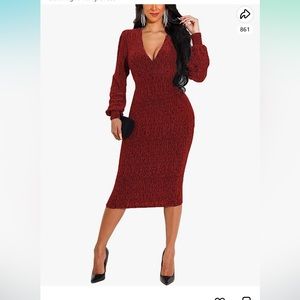 Red sparkly dress. Holiday. Light weight. Stretchy.